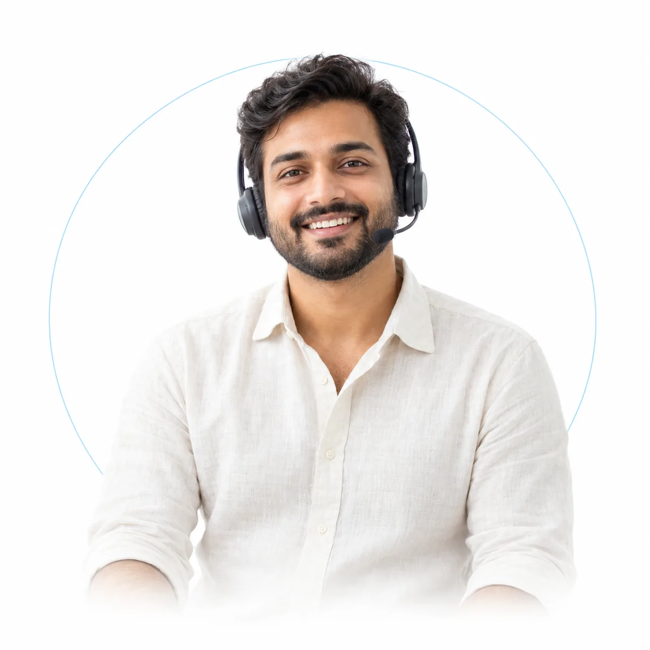 WaseerHost support engineer wearing a headset
